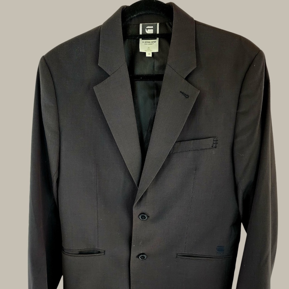 G Star Raw Dark Brown Light Weight Wool Size 36 single vent